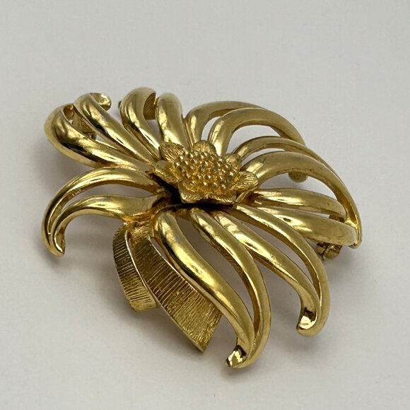 Vintage Monet Jewelry Set Gold Tone Double Link Necklace Cuff Bracelet Floral Br - Picture 6 of 14